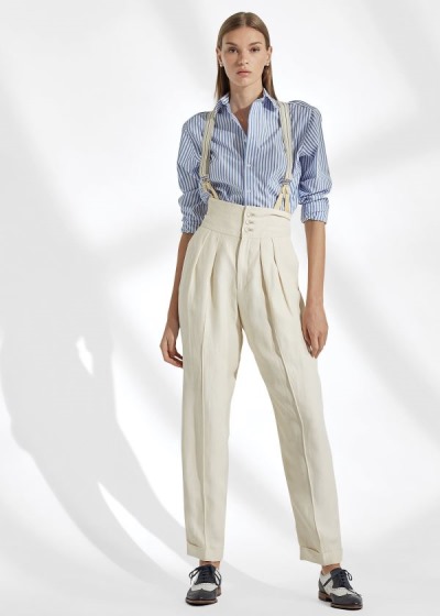 Pantalones Ralph Lauren Mujer Creme - Cohen Satin - WPEGS6904